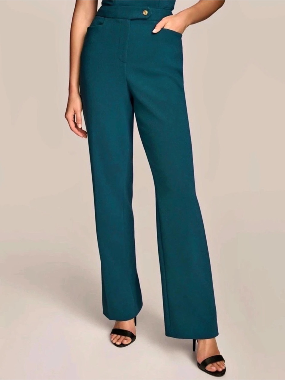 Donna Karan New York Wide Leg Trousers in Blue Size 6 Like New